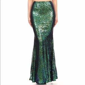 Sequined Mermaid Maxi Skirt
